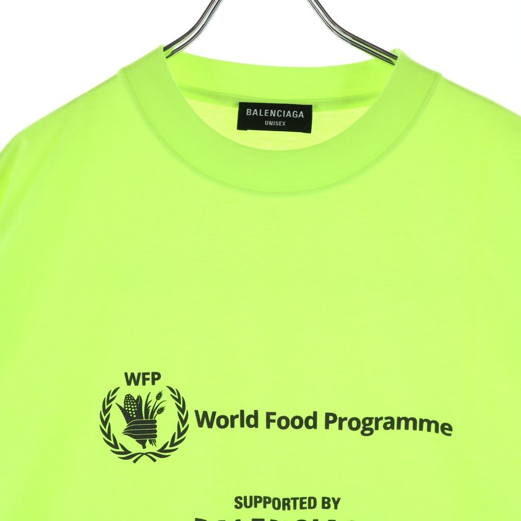 Balenciaga World Food Programme Program Crew Neck Short Sleeve T-Shirt Yellow — view 3