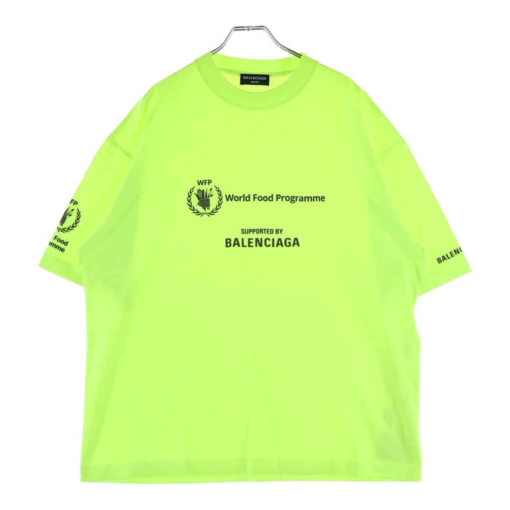 Balenciaga World Food Programme Program Crew Neck Short Sleeve T-Shirt Yellow