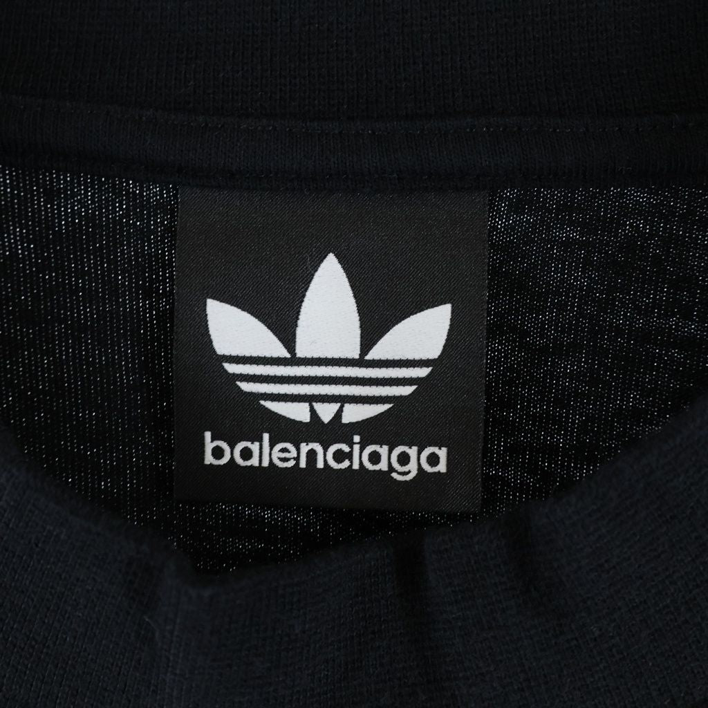 Balenciaga S Cotton Crew Neck Tee Adidas Short Sleeve T-Shirt Black — view 6