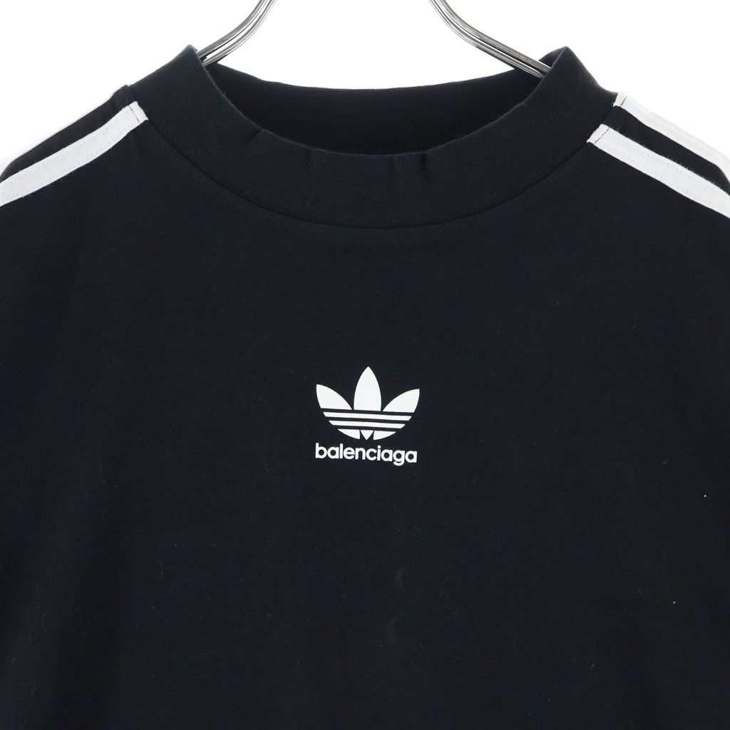 Balenciaga S Cotton Crew Neck Tee Adidas Short Sleeve T-Shirt Black — view 3