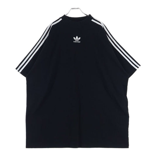 Balenciaga S Cotton Crew Neck Tee Adidas Short Sleeve T-Shirt Black