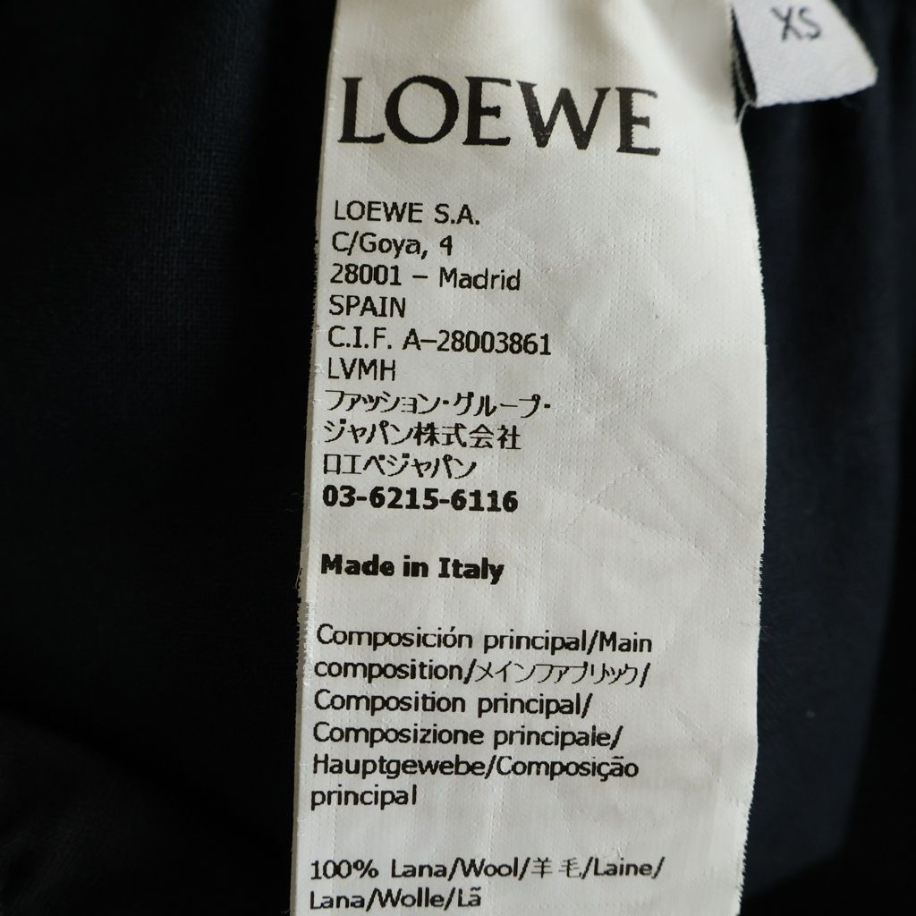 Loewe Logo Embroidery Trousers Cropped Pants Black — view 8
