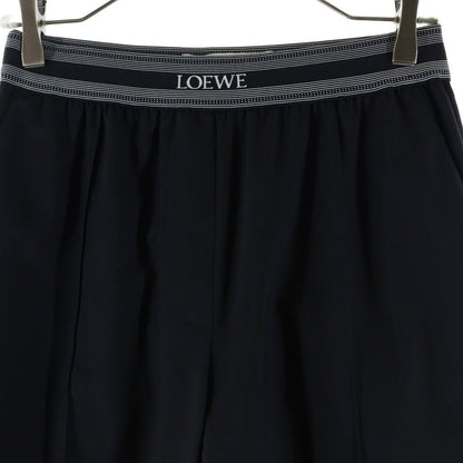 Loewe Logo Embroidery Trousers Cropped Pants Black — view 3