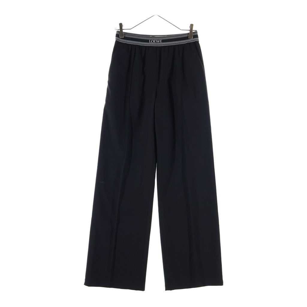 Loewe Logo Embroidery Trousers Cropped Pants Black