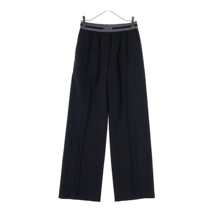 Loewe Logo Embroidery Trousers Cropped Pants Black