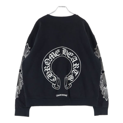 Chrome Hearts Sweatshirt Plvr Horseshoe Arm Floral Cross Back Horse Sleeve