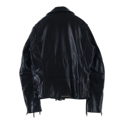 Chrome Hearts JJ Dean Daga Zip Rider's Jacket Hose Leather Black — view 2