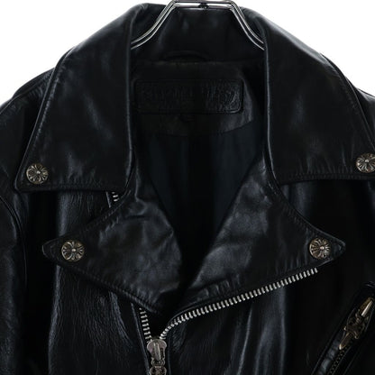 Chrome Hearts JJ Dean Daga Zip Rider's Jacket Hose Leather Black — view 3