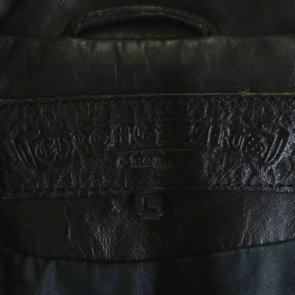 Chrome Hearts JJ Dean Daga Zip Rider's Jacket Hose Leather Black — view 7