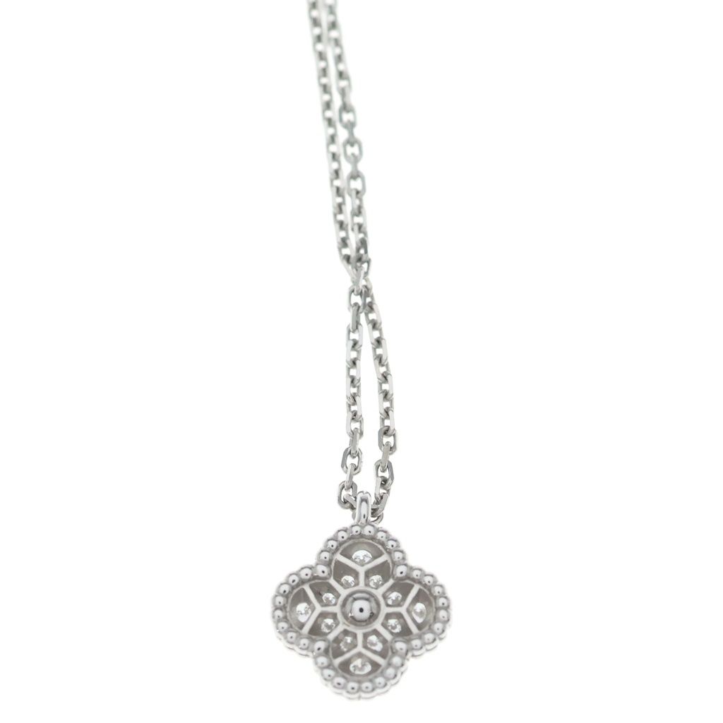 Van Cleef & Arpels Sweet Alhambra Diamond Necklace 18k White Gold — view 3