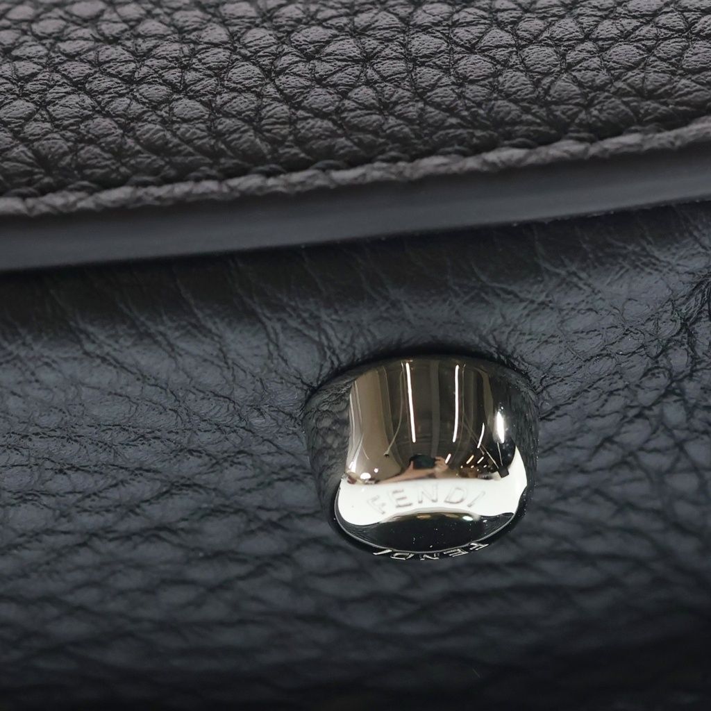 Fendi Peekaboo ISeeU Small 2-Way Shoulder Bag Dark Gray Leather Silver — view 5