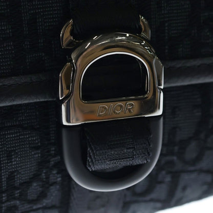 Dior Waist Bag Black Leather Canvas Silver — view 6