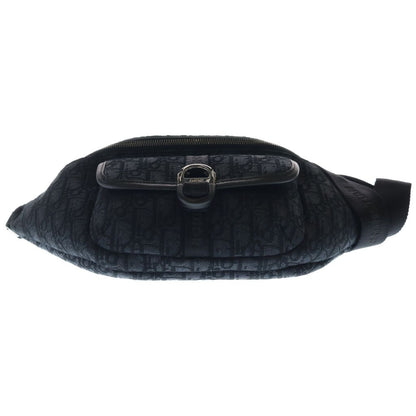 Dior Waist Bag Black Leather Canvas Silver — view 4