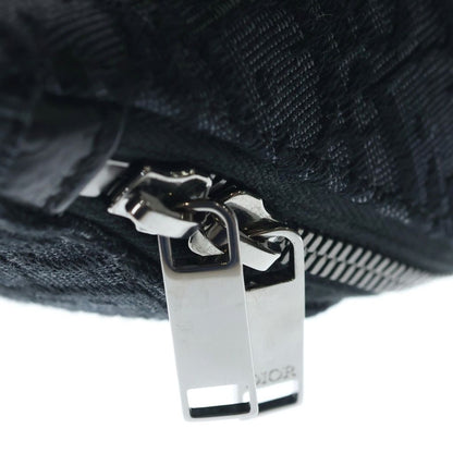 Dior Waist Bag Black Leather Canvas Silver — view 7