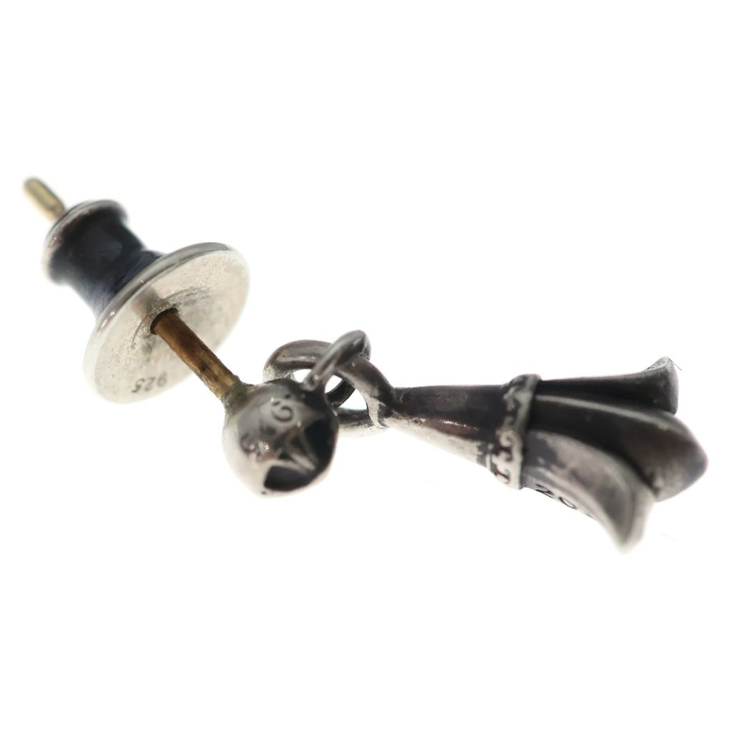 Chrome Hearts Crsstal Drp Tiny Cross Tail Drop Silver Earrings — view 5