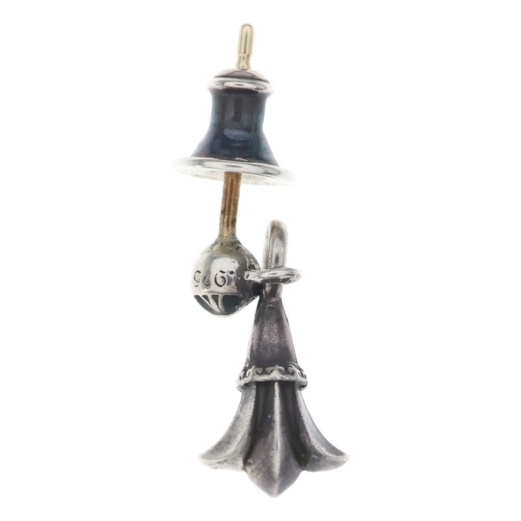 Chrome Hearts Crsstal Drp Tiny Cross Tail Drop Silver Earrings