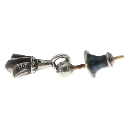 Chrome Hearts Crsstal Drp Tiny Cross Tail Drop Silver Earrings — view 3