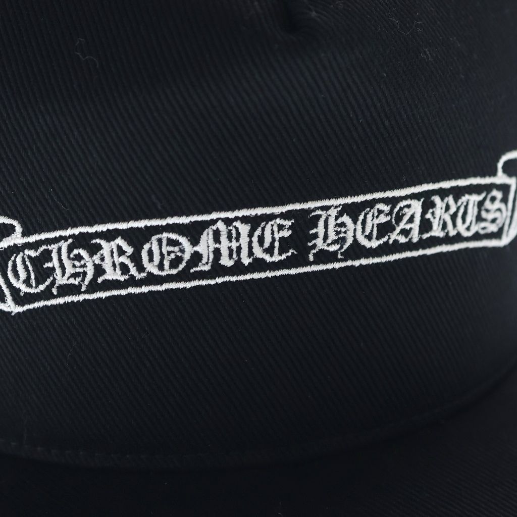 Chrome Hearts Trucker Cap Scroll Label Embroidery Denim Hat Black — view 7
