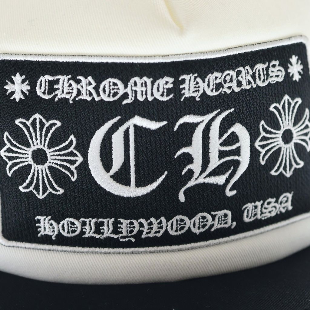 Chrome Hearts Trucker Cap CH Patch Mesh Truck Khaki Cap Hat Black White — view 6