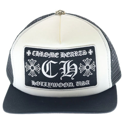 Chrome Hearts Trucker Cap CH Patch Mesh Truck Khaki Cap Hat Black White — view 4