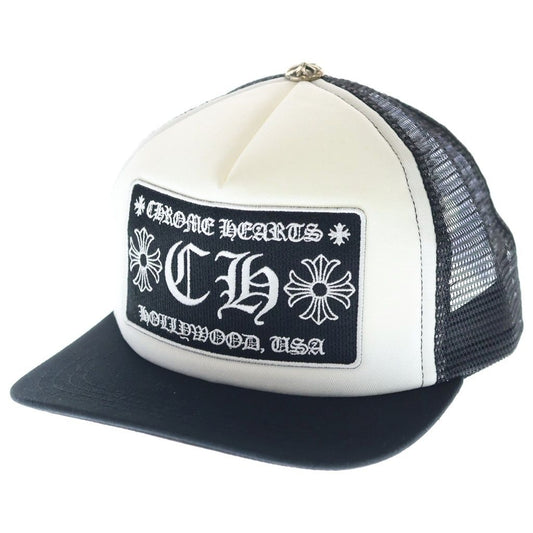 Chrome Hearts Trucker Cap CH Patch Mesh Truck Khaki Cap Hat Black White