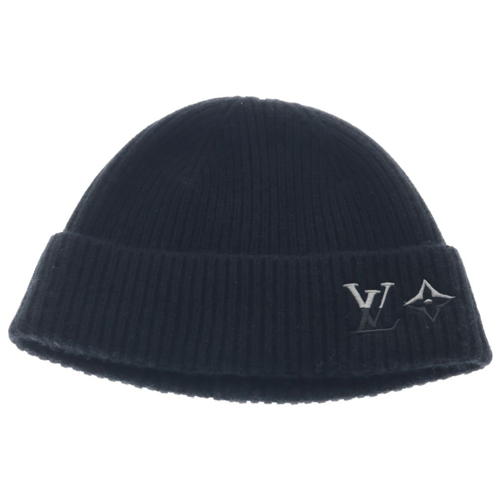 Louis Vuitton Cashmere LV Dual Beanie Knit Hat Black