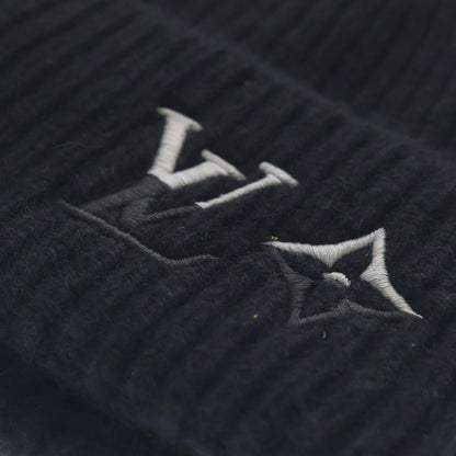 Louis Vuitton Cashmere LV Dual Beanie Knit Hat Black — view 5