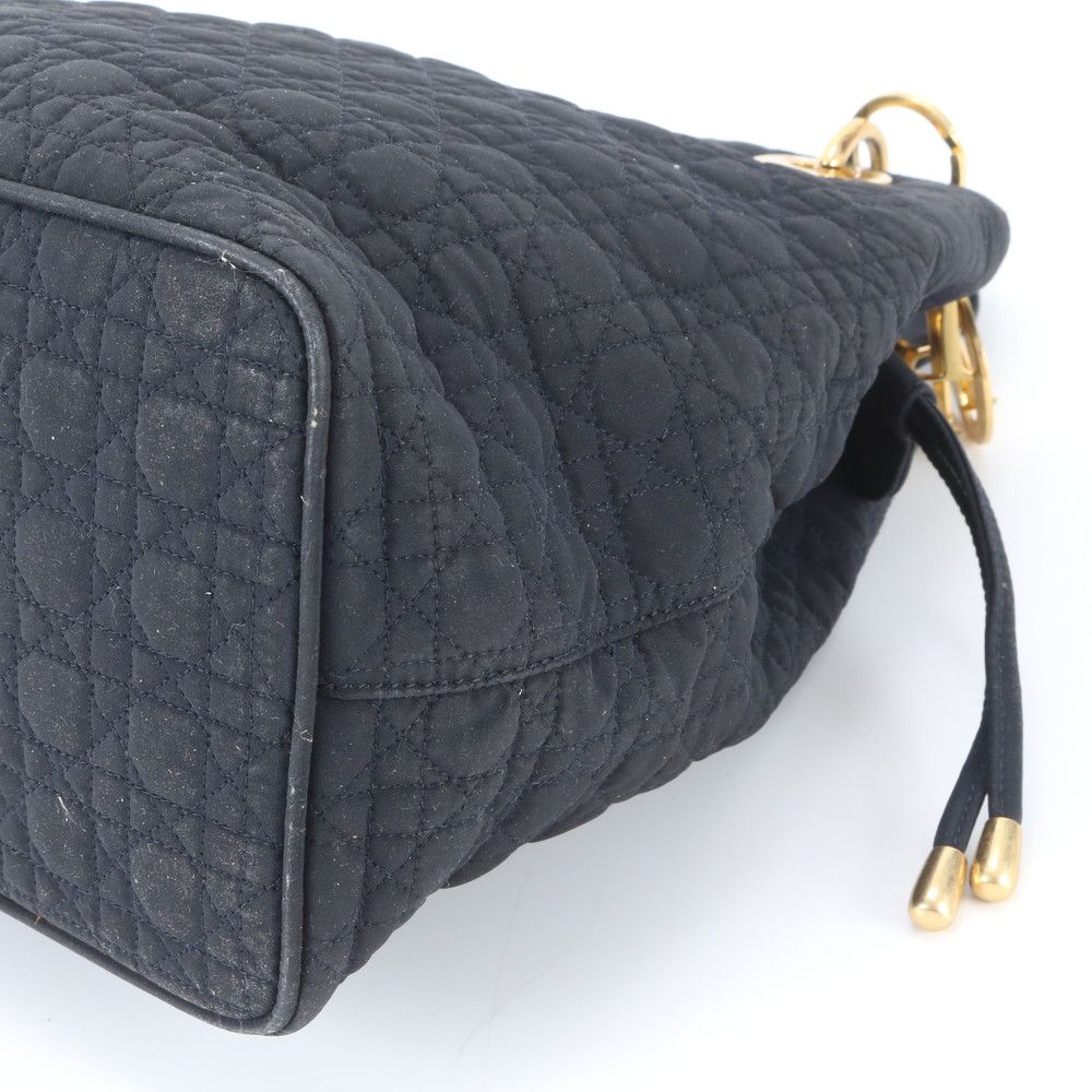 Dior Cannage Lady Dior Handbag Tote Leather Black — view 4