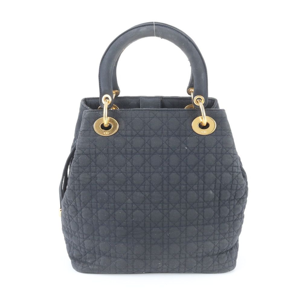 Dior Cannage Lady Dior Handbag Tote Leather Black — view 3