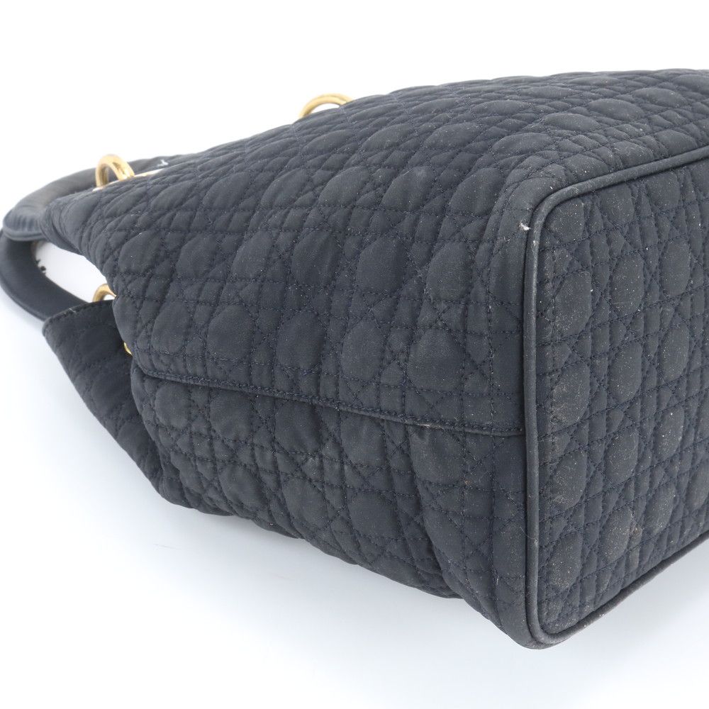 Dior Cannage Lady Dior Handbag Tote Leather Black — view 6