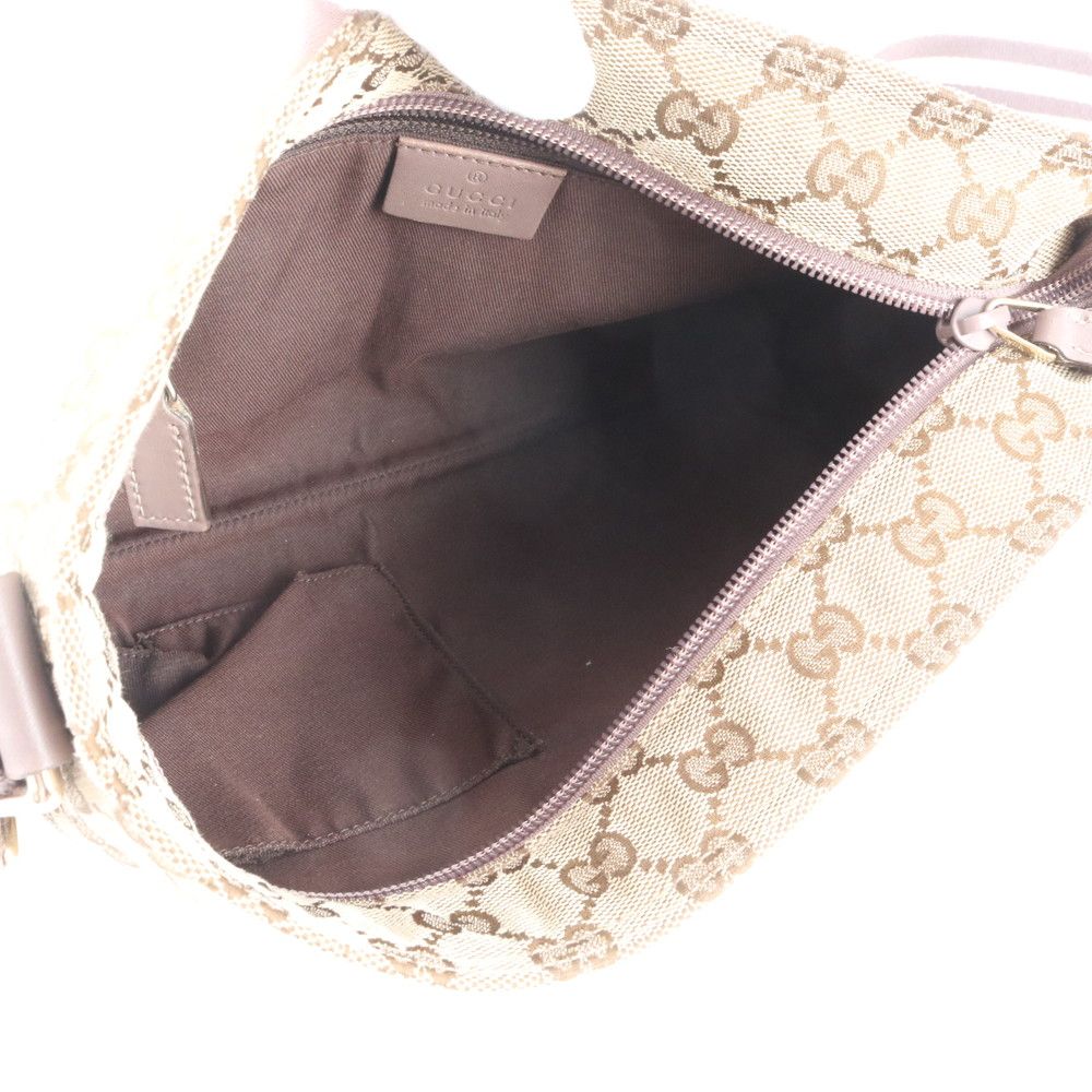 Gucci GG Canvas Leather Shoulder Bag Crossbody Hand Tote — view 6