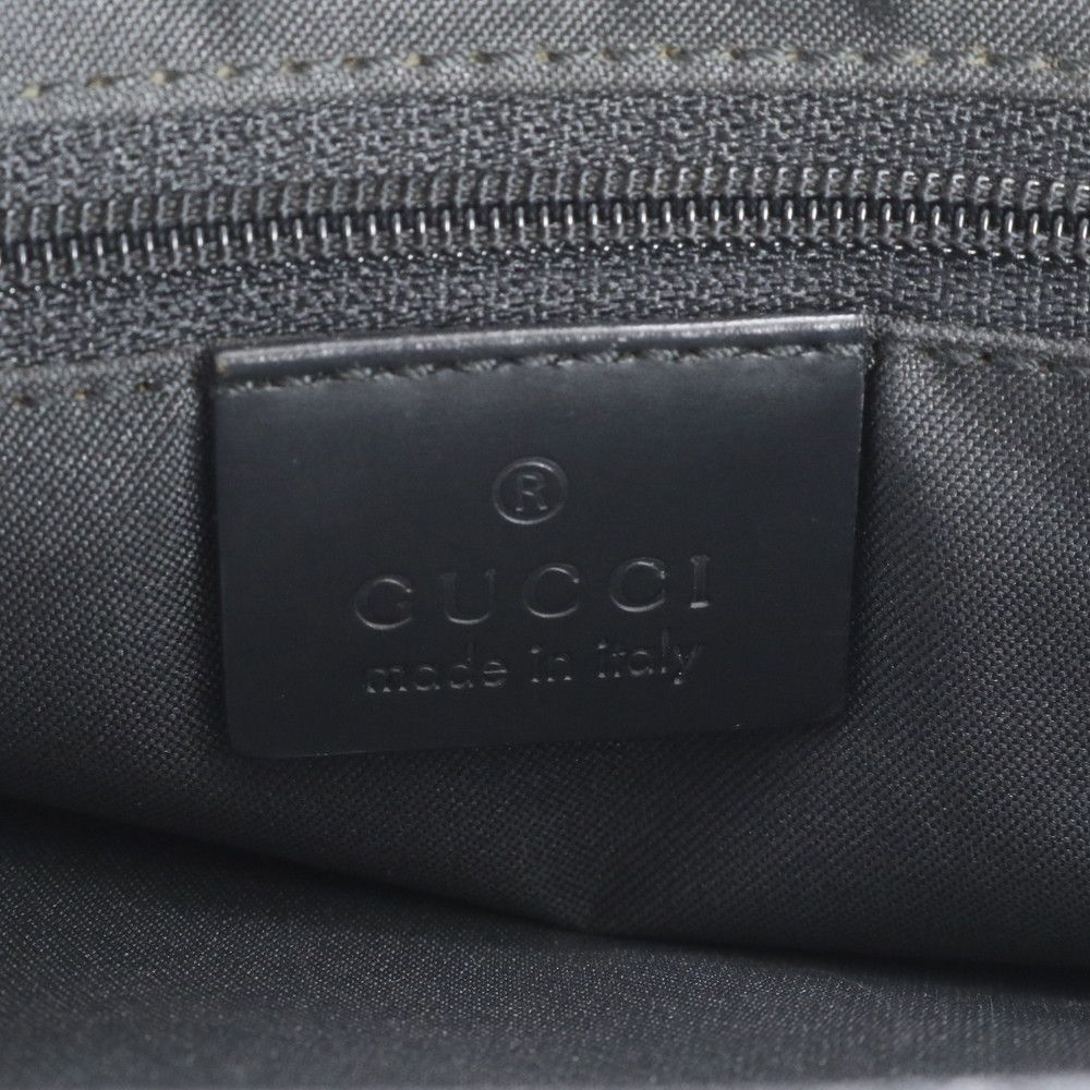 Gucci Bambu GG Nylon 002 Leather Tote Shoulder Hand Black — view 8
