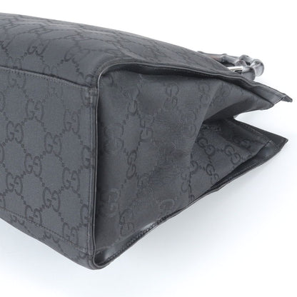 Gucci Bambu GG Nylon 002 Leather Tote Shoulder Hand Black — view 4