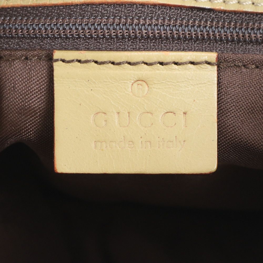 Gucci GG Canvas Leather Handbag Tote Brown — view 8