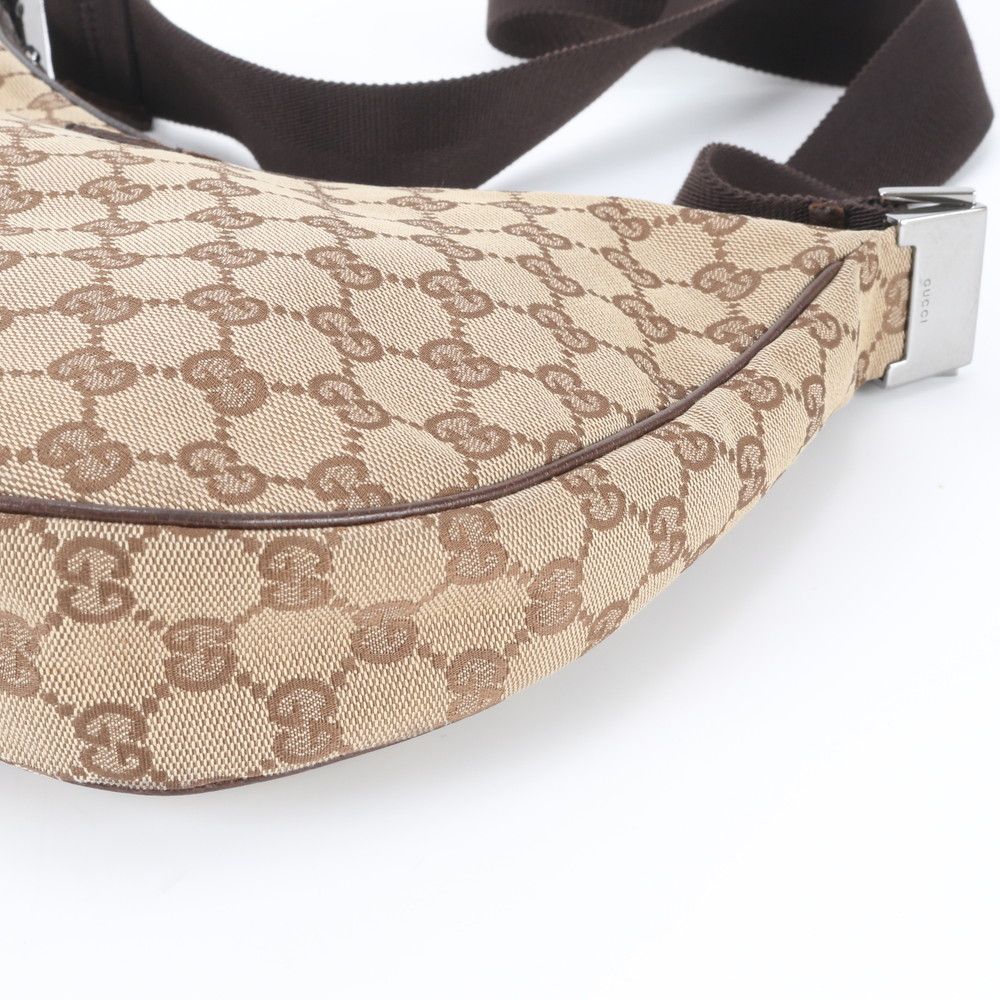Gucci GG Canvas Leather Shoulder Bag Crossbody Hand Brown — view 4