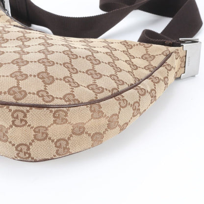 Gucci GG Canvas Leather Shoulder Bag Crossbody Hand Brown — view 4
