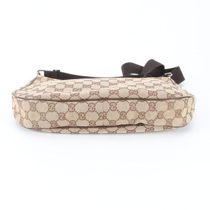 Gucci GG Canvas Leather Shoulder Bag Crossbody Hand Brown — view 5