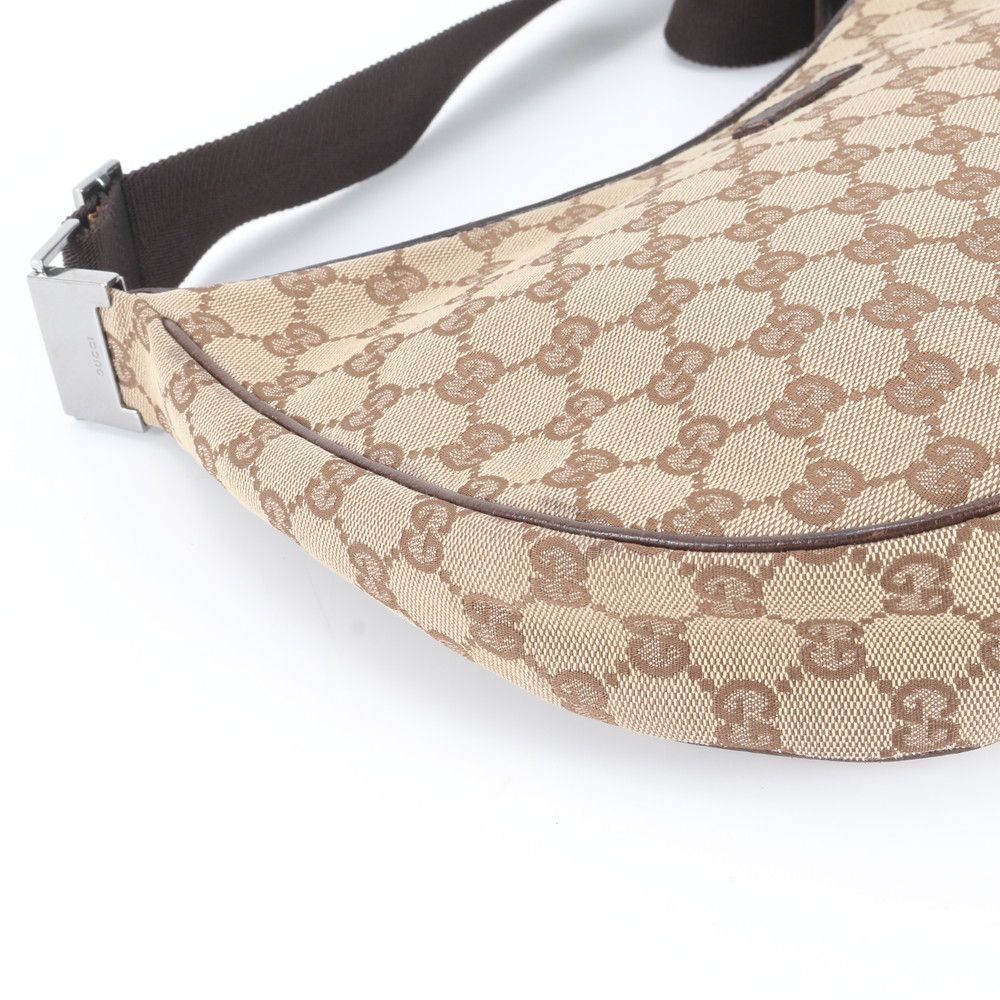 Gucci GG Canvas Leather Shoulder Bag Crossbody Hand Brown — view 6