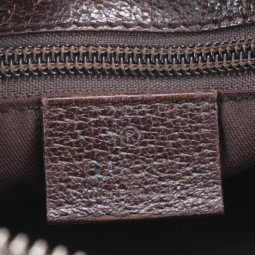 Gucci GG Canvas Leather Shoulder Bag Crossbody Messenger Brown — view 8