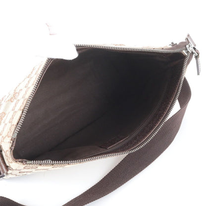 Gucci GG Canvas Leather Shoulder Bag Crossbody Messenger Brown — view 7