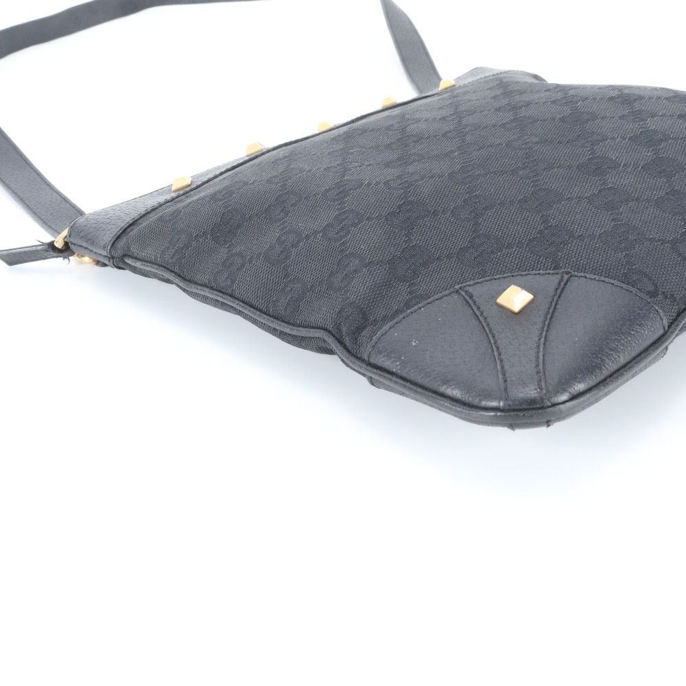 Gucci GG Canvas Studs Leather Shoulder Bag Crossbody Black — view 6