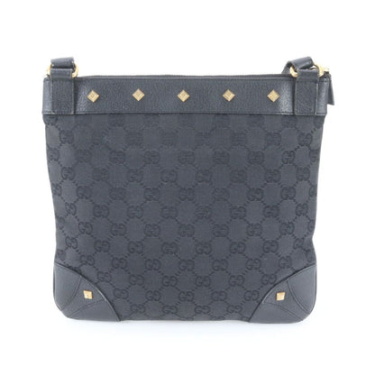 Gucci GG Canvas Studs Leather Shoulder Bag Crossbody Black — view 3