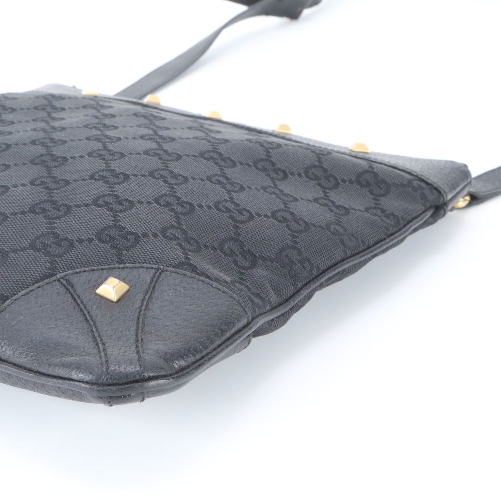 Gucci GG Canvas Studs Leather Shoulder Bag Crossbody Black — view 4