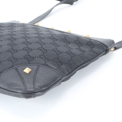 Gucci GG Canvas Studs Leather Shoulder Bag Crossbody Black — view 4