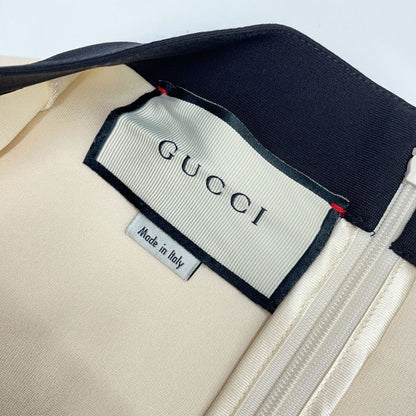 Gucci White GG Belt Jersey Sleeve Dress — view 3