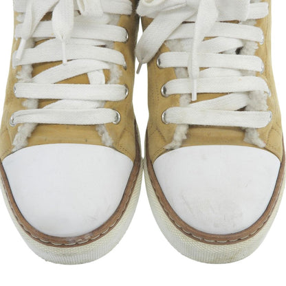 Hermes Suede Shearling High Cut Sneakers Beige — view 3