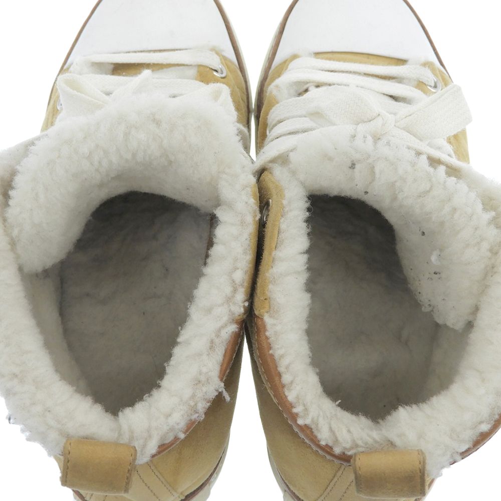 Hermes Suede Shearling High Cut Sneakers Beige — view 4