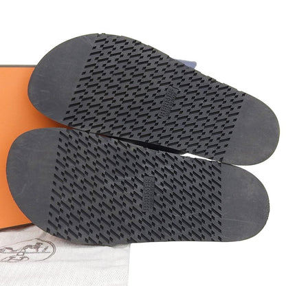 Hermes Like Chypre Sandals Shoes Blue Black — view 2