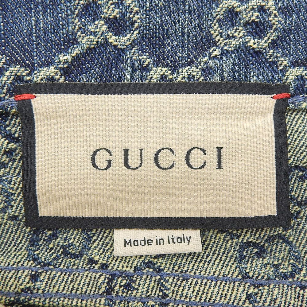 Gucci GG Denim Skirt Blue Yellow 38 — view 5