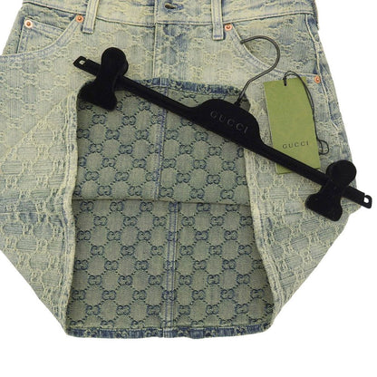 Gucci GG Denim Skirt Blue Yellow 38 — view 4